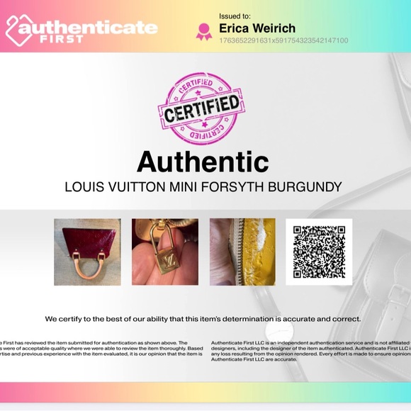 SOLD!  Louis Vuitton Burgundy Handbag - Picture 3 of 15